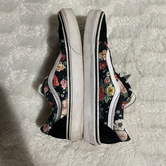 Vans Unisex Black Lace-Up Low Top Garden Floral Old Skool Sneaker Shoes M6/W7.5 - Picture 5 of 8
